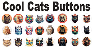 A108 Cool Cats Buttons Pack of 24