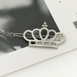 H531 Silver Crown Hair Clip