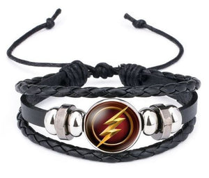 AZ1366 Black Hero Cartoon Leather Bracelet
