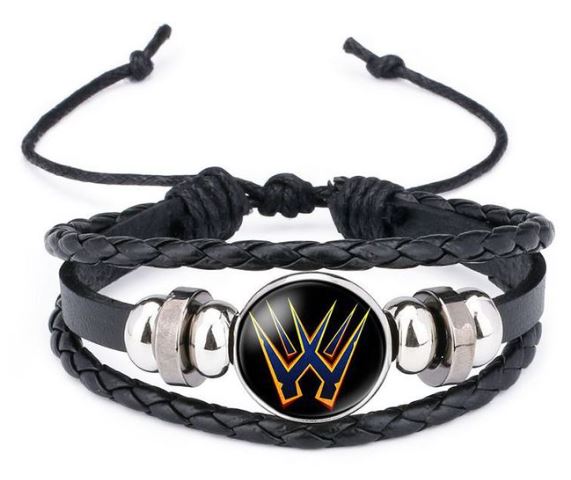AZ1296 Black Hero Cartoon Leather Bracelet