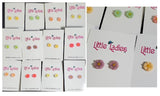 A162 Little Ladies Flower Assortment Earring Pack of 12