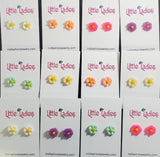 A142 Little Ladies Flower Assortment Earring Pack of 12