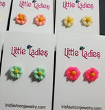 A142 Little Ladies Flower Assortment Earring Pack of 12