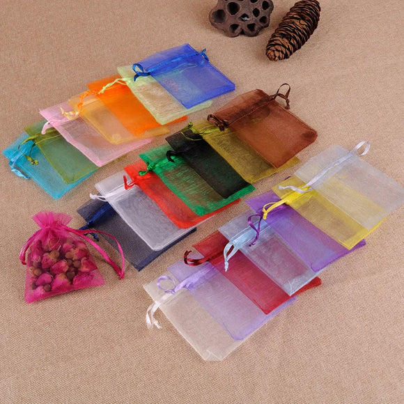 100 Piece Organza Bags Assorted Colors