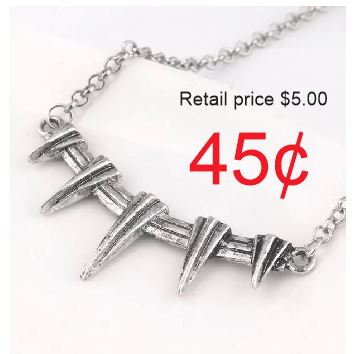 AZ174 Silver Spike Design Necklace with FREE EARRINGS