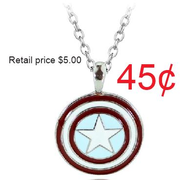 EC-AZ58 Silver Star Shield Necklace with FREE EARRINGS