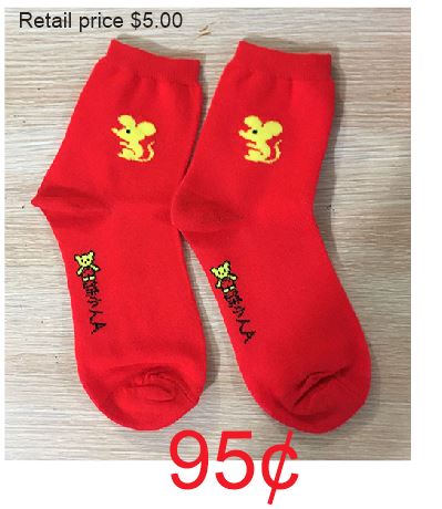 EC-SF1001 Red Yellow Mouse Socks