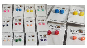 A147 Multi Color Iridescent Textured Earring Assortment Pack of 12