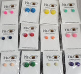 A147 Multi Color Iridescent Textured Earring Assortment Pack of 12