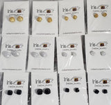 A146 Gold, Silver, Black Rhinestone Covered Earring Assortment Pack of 12