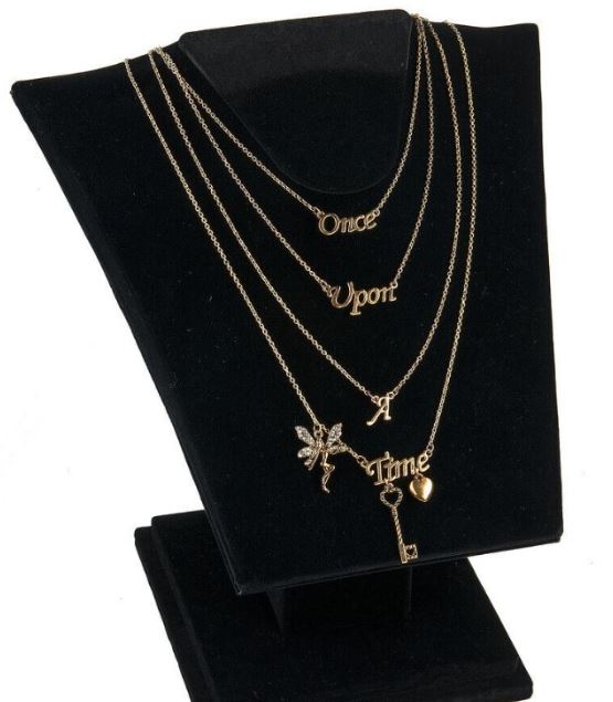 EC-AZ851 Gold Once Upon A Time Layered Necklace with FREE EARRINGS