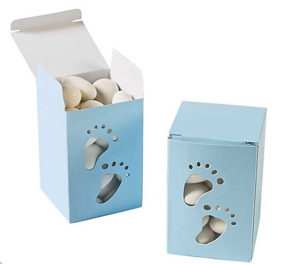 X25 Pale Blue Baby Feet Small Boxes Pack of 12