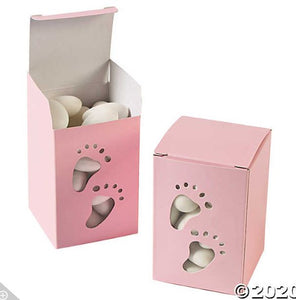 X24 Pale Pink Baby Feet Small Boxes Pack of 12