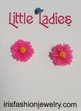 A82 Little Ladies Glitter Flower Earring Assortment Pack of 12