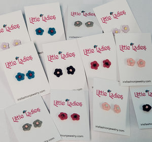 A69 Little Ladies Polymer Clay Flowers Earring Assortment Pack of 12