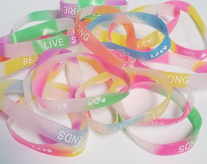A99 Rubber Assorted Colorful Bracelets Pack of 20