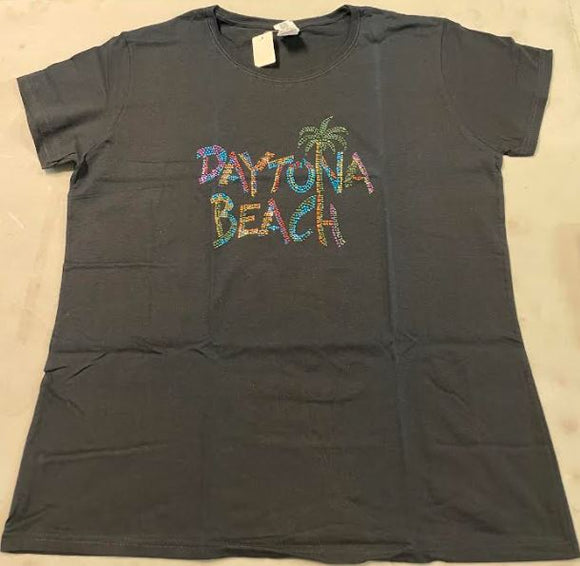 FS65 Black Rainbow Daytona Beach T Shirt Womans SIZE 2XL