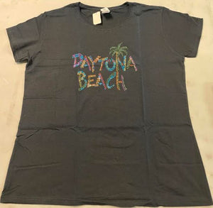 FS81 Black Rainbow Daytona Beach T Shirt Womans SIZE MEDIUM