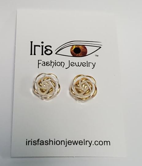 EC188 Acrylic Rose Gold Accent Earrings
