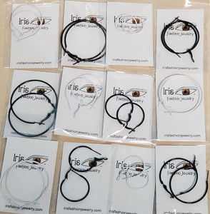 A107 Black & White Assortment of 12 Metal Hoop Earrings