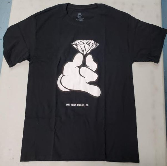 FS79 Black Mouse Hand with Diamond T Shirt Mens SIZE MEDIUM