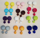 BD34 Fuzzy Double Ball Earring Assortment 12 Pairs