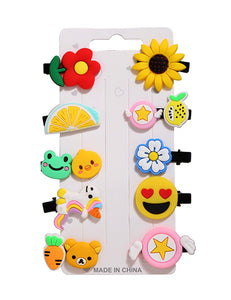 A40 Rubber Festive Assortment Pack of 10 Hair Clips