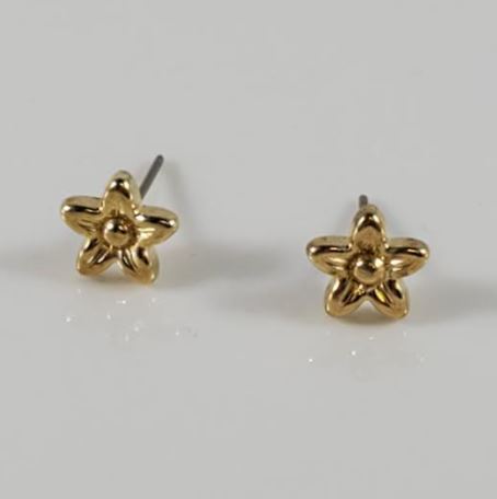 EC139 Small Gold Flower Earrings