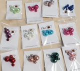 BD21 Pearlized Double Ball Earring Assortment 12 Pairs
