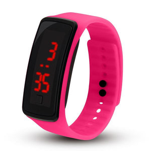 W516 Hot Pink Silicone Digital Children's Watch