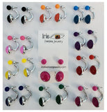 BD14  Behind The Ear 2 Tone Earring Assortment 12 Pairs