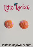 +A75 Little Ladies Iridescent Circle Gem Earring Assortment Pack of 12