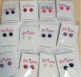 +A80 Little Ladies Iridescent Textured Ball Earring Assortment Pack of 12