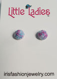 A73 Little Ladies Textured Speckled Ball Earring Assortment Pack of 12