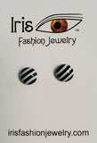 A97 Black & White Striped Earring Assortment Pack of 12