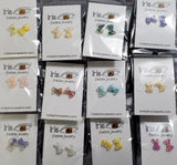 A123 Assorted Color Bow Confetti Filled Earring Assortment Pack of 12