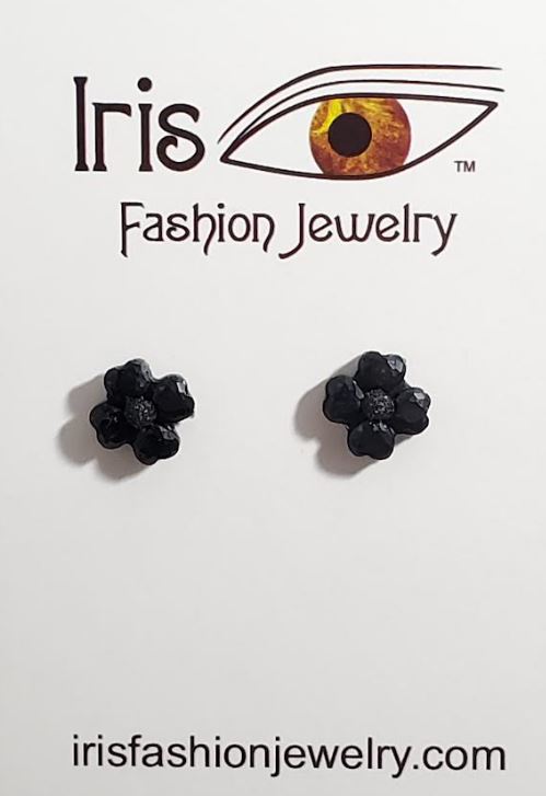 AZ728 Black Gemstone Earrings