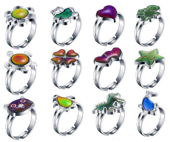 A102 Adjustable Mood Ring Assortment of 12