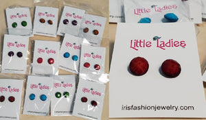 A127 Little Ladies Assorted Gemstones Earring Pack of 12