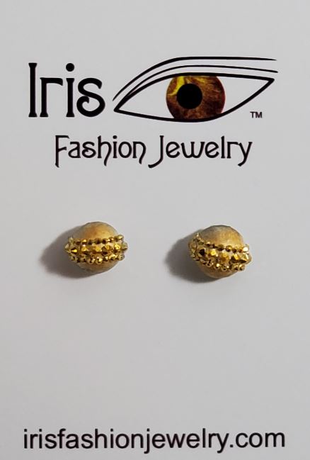 E1663 Gold Rhinestone Decorated Earrings
