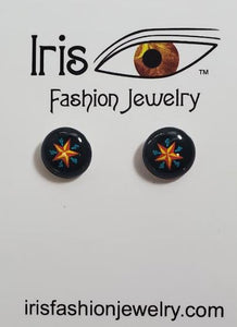 AZ1617 Black Festive Star Earrings