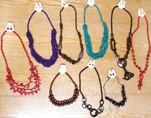 BD38 Wooden Necklace Assortment of 9