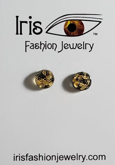 AZ1524 Black & Gold Textured Ball Earrings