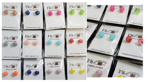 A152 Assorted Color Round Earring Assortment Pack of 12
