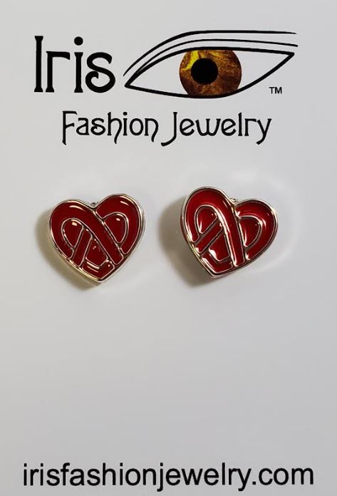 AZ199 Red Heart Earrings