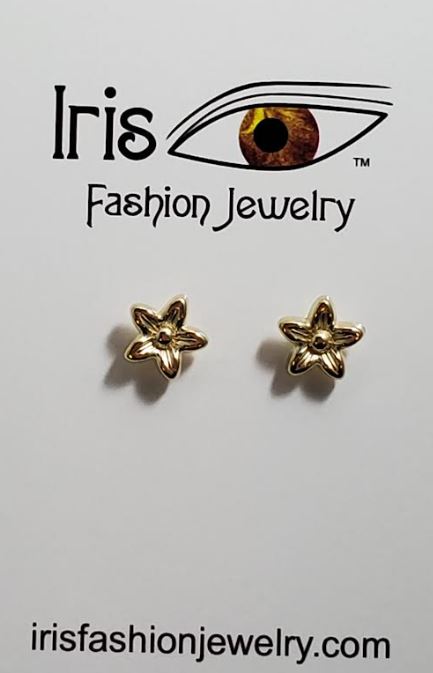 E1739 Gold Flower Earrings