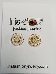 E1498 Acrylic Rose Gold Accent Earrings