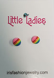 A98 Little Ladies Multi Color Stripes Earring Assortment Pack of 12