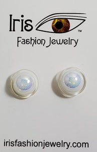 E764 Round Opal Earrings
