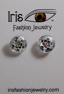 E1678 Silver Flower Design Earrings